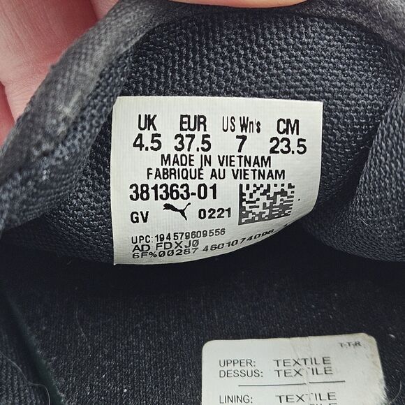 Puma Slip-On Bari Cat Striped Shoes Women Size 7 Black White Casual Memory Foam - Picture 8 of 8